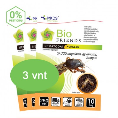 Nematodai KURKLIAMS, dirvinukams (S. carpocapsae), MAXI pak. (kaina 1 vnt x500mln)